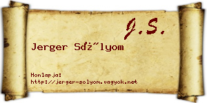 Jerger Sólyom névjegykártya